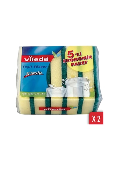 Vileda Yeşil Klasik Bulaşık Süngeri 2 x 5'li