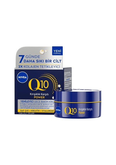 Q10 Kırışıklık Karşıtı Gece Bakım Kremi 50 Ml,nemlendirici,yenileyici,kreatin,hyaluronik Asit