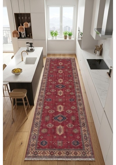 Dekoratif Halı Kaymaz Taban Leke Tutmaz Yıkanabilir Kilim Özel Ölçü Salon Halısı 3025-2