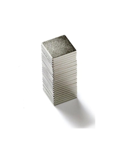 Dünya Magnet 20 Adet 10mm X 10mm X 1mm Köşeli Süper Güçlü Neodyum Mıknatıs