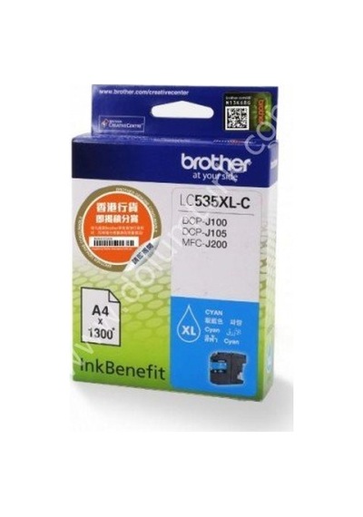 Brother Lc535Xlc Dcp-J105 & Mfc-J200 Mavı Kartus 1300 Sayfa