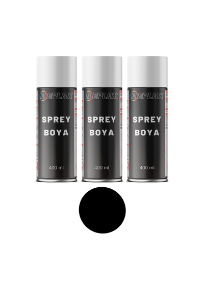 3 Adet Ral 9005 Mat Siyah Sprey Boya 400 Ml.