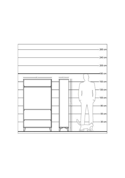 Arges Dolap 2 Raflı Kapaklı Tek Askılı 88x30x163 Çam-aytaşı Atlas Çam