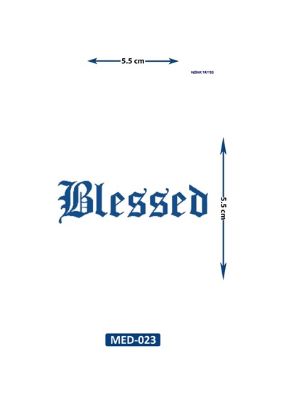 Blessed 5 Cm Minimal Geçici Dövme Yarı Kalıcı Geçici Dövme