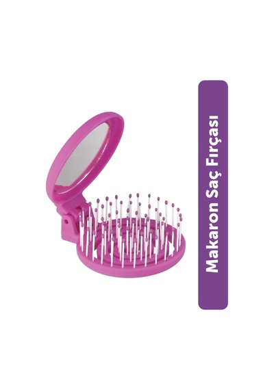 Beauty Makaron Saç Fırçası - 3d Esnek, Aynalı, Çanta Boy - Compact Detangler Leylak