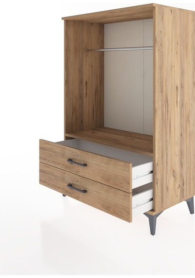 Hyperion Dolap Tek Raflı 2 Çekmeceli Tek Askılı 88x44x134 Çam... Çam Hyperion Dolap Tek Raflı 2 Çekmeceli Tek Askılı 88x44x134 Çam... Çam