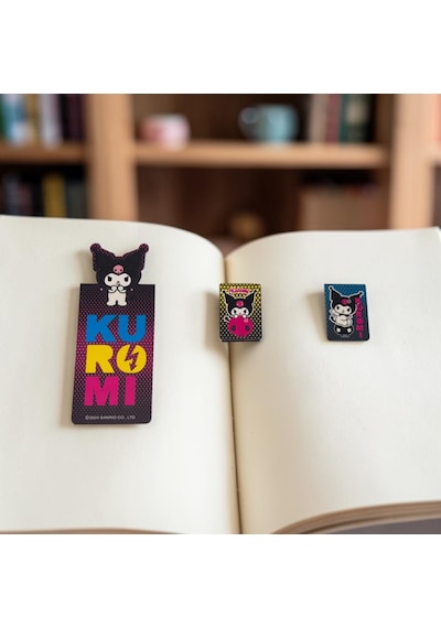 Bakgelal Sanrio Lisanslı Kuromi 3 Lü Manyetik Kitap Ayracı Seti Pop Art Tasarım - 9083902974021