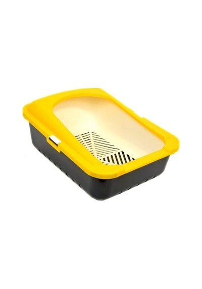 Elekli Lüks Kedi Tuvalet Kabı Sarı Renk 38x50x17 Cm I9030-1s