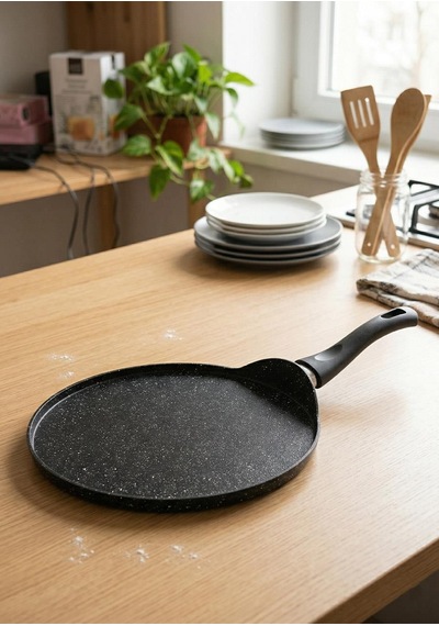 Tog Granit Krep Tavası 30 Cm Siyah