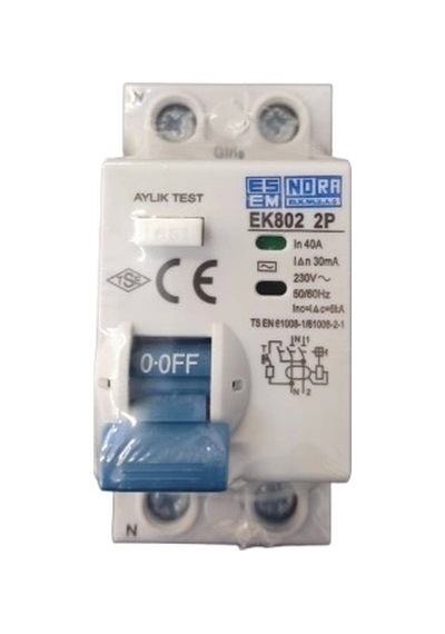 Esem Nora 1x40a 30ma Kaçak Akım Rölesi