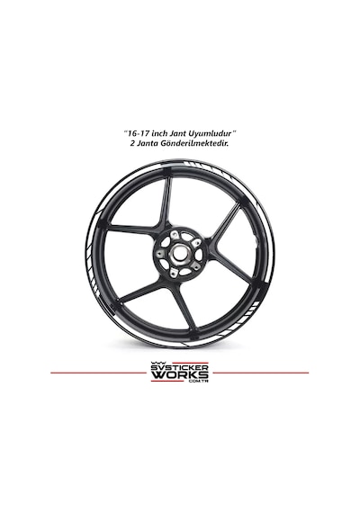 Motosiklet Jant Şeridi Jant Sticker Dekor Model Parçalı Desen Sticker Set Beyaz