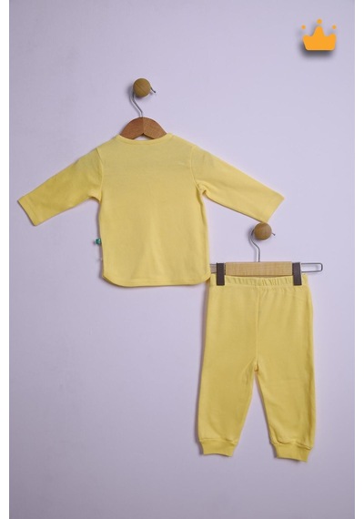 Babyhola Kız Erkek Bebek Çocuk Takım 0-18 Ay Pamuk Mevsimlik Çıtçıtlı Alt Üst Set 352 Sarı