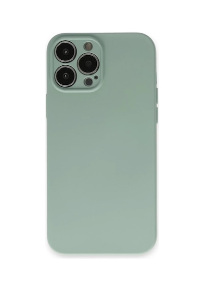 Apple iPhone Uyumlu  13 Pro Max Uyumlu Kılıf Nano İçi Kadife Silikon - Su Yeşili