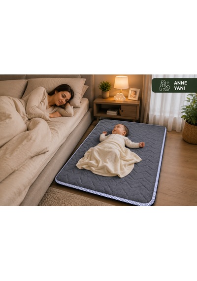 Zish Tekstil Flexı 5 Cm 90x200 Katlanır Kamp Yatağı Karavan, Misafir Ve Anne Yanı Yatağı Gri