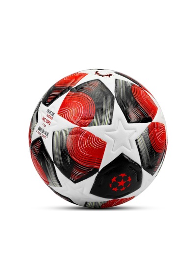 Pro-series Pu Futbol Topu Lazer Kesim Şampiyonlar Beton Halı Saha Resmi Maç Futbol Topu Kırmızı 520 Açık Kahverengi