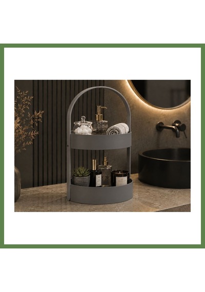 Bezos 3d Baskı İki Katlı Banyo Düzenleyici - Taşınabilir Organizer Ve Saklama Standı-gri Hb006