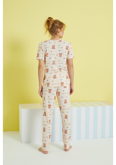 Siyah İnci Örme Pijama Takım 24107090 Çok Renkli