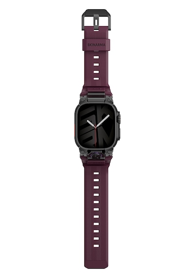 Apple Watch Uyumlu Ultra 49mm  Skinarma Talon Serisi Suya Dayanıklı Silikon Kordon Bordo