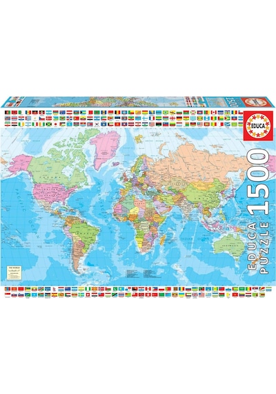 Educa Puzzle 1500 Parça Siyasi Dünya Haritası 18500