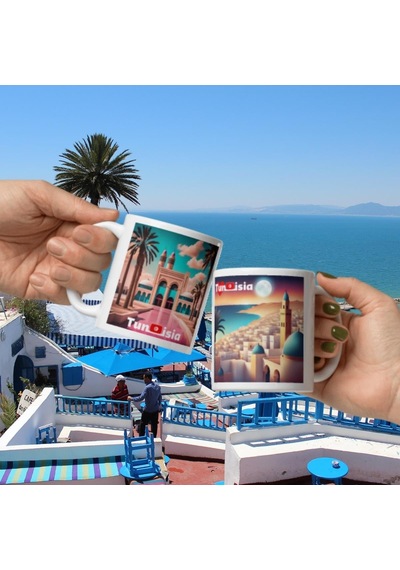 Tunus Kupa Bardak 2 Adet Seyahat Hatıra Tunisia Mug