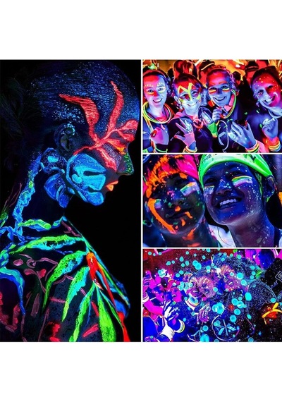 Karanlıkta Parlayan Neonlu Glow Parti Yüz Boyası 6 Renk - 6 Adet