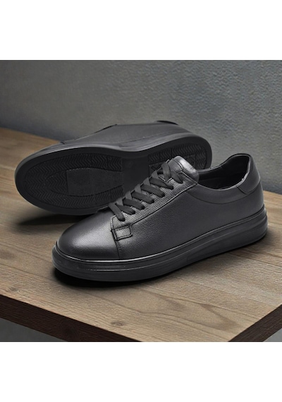 Ispartalılar 76 Tam Ortopedik Taban Hakiki Deri Günlük Erkek Ayakkabı Casual Erkek Ayakkabı Sneakers Siyah