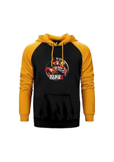 Red Dead Redemption 2 Classic Sarı Renk Reglan Kol Kapşonlu Sweatshirt Sarı