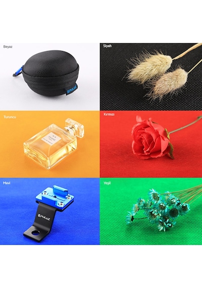 YENİLZD PULUZ 2x20 LED Işıklı 6 Fonlu Fotoğraf Çekim Çadırı 20x20 cm