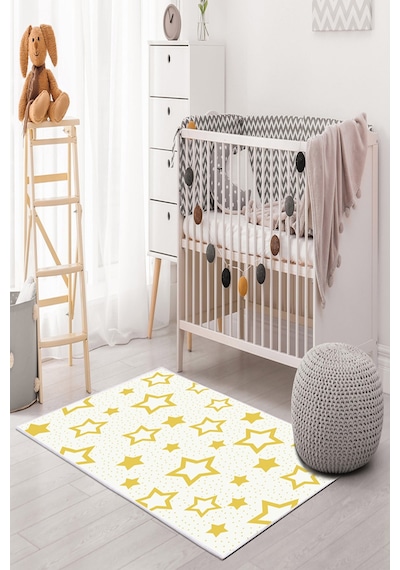 Dekoreko Kids Halı 2123 Beyaz Sarı