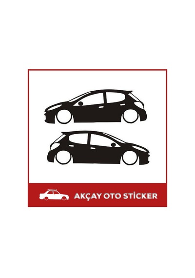 Peugeot 207 Sticker Peugeot Sticker 207 Gölge Sticker Oto Sticker