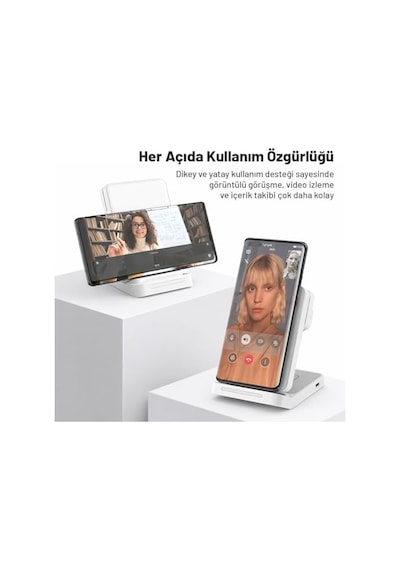 Wireless Kablosuz Şarj Standı Katlanabilir Huawei Watch İphone Android Telefon Saat Kulaklık Uyumlu