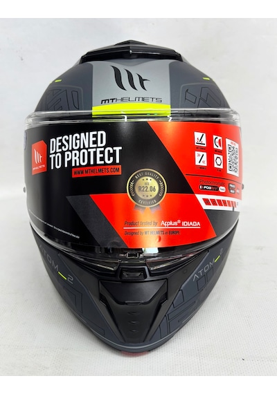 Mt Atom 2 Sv Destiny C2 İç Güneş Vizörlü Çene Açılır Kask Mat Gri