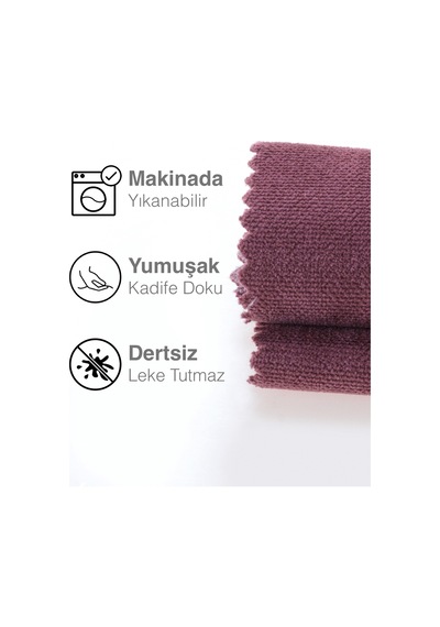 Kadife Dokulu Gül Kurusu Rengi Daily Series Runner 40 X 140 Gül Kurusu