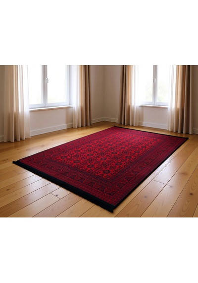Blghome Dokuma Tabanlı Dijital Baskı Halı Blg3832 Kırmızı