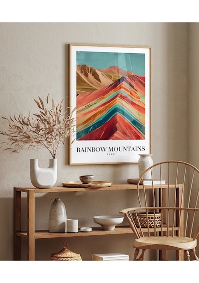 Çerçevesiz Poster Rainbow Mountains Peru
