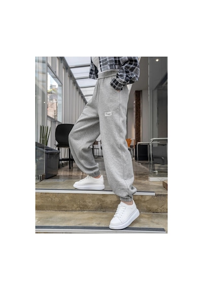 Tarzsokak Dazy Slant Pocket Patch Detail Thermal Lined 4 Mevsim Eşofman Gri