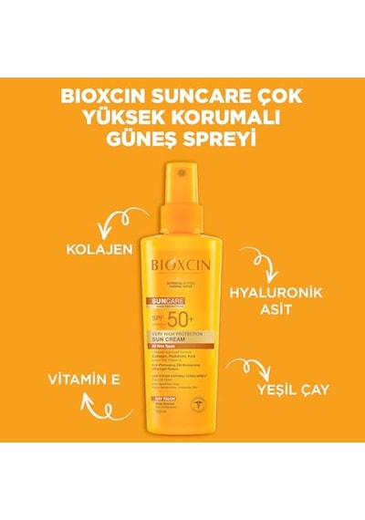 Bioxcin Sun Care Spf 50 Güneş Koruyucu Set Yüz Kremi 50 Ml + Vücut Spreyi 200 Ml Kuru Ve Normal Ciltler İçin, Suya Dayanıklı, Anti-alerjik