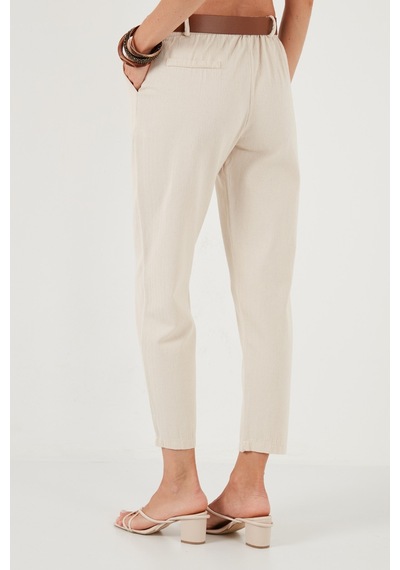 Lela % 100 Pamuklu Regular Fit Bayan Pantolon 673Py2007 Bej