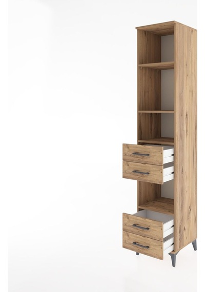 Hyperion Dolap 4 Raflı 4 Çekmeceli 44x44x221 Çam-çam Çam