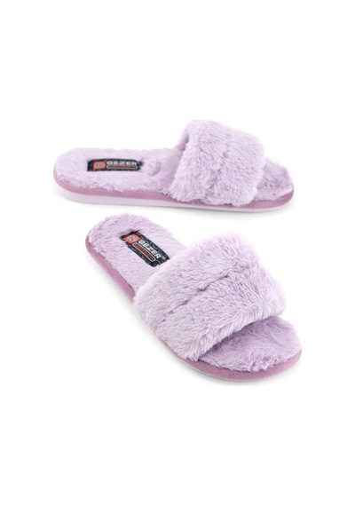 Gezer Kışlık Kadın Peluşlu Ev Bahçe Terlik Mor
