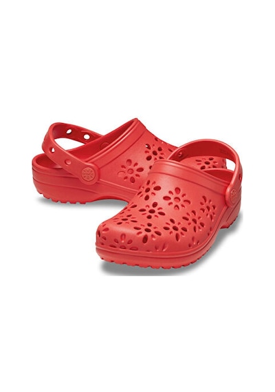 Crocs Classic Floral Cut Out Clog T Çocuk Terliği 210944-6zr Kırmızı Kırmızı