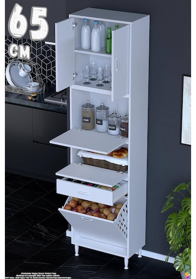 Zümra 65 Cm Beyaz Fırın Dolabı Patates Soğan Saklama Dolabı Çok Amaçlı Kiler Banyo Dolabı 65x226x32 Zümra 65 Cm Beyaz Fırın Dolabı Patates Soğan Saklama Dolabı Çok Amaçlı Kiler Banyo Dolabı 65x226x32
