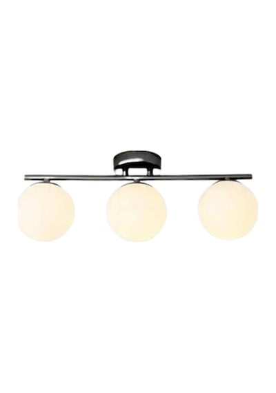 Rsylight Metal Modern Siyah Opal Camlı Tavan Plofyoner 3 Lütavan Avize Siyah