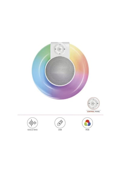 D65 Beyaz Rgb Işıklı Kablosuz Bluetooth Hoparlör