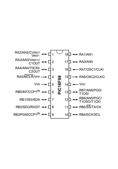 Pıc16F88 I/So Soıc-18 8-Bit 20Mhz Mikrodenetleyici