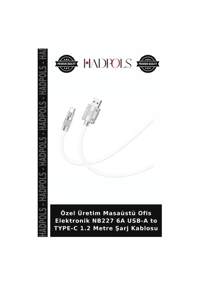 Özel Üretim Masaüstü Ofis Elektronik Nb227 6a Usb-a To Type-c 1.2 Metre Şarj Kablosu