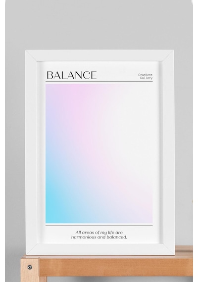 Balance Aura Çerçeveli Tablo Mavi Pembe Aura Enerji Renkleri Gradient Gallery