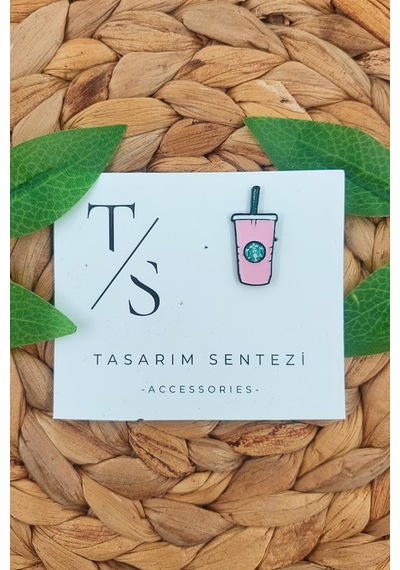 Rozet Takı Aksesuar Kahve Starbuck Coffee Pembe Nescafe Çok Renkli