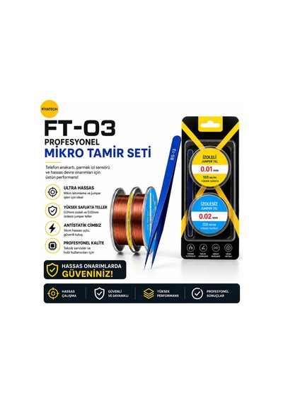 Ft-03 Profesyonel Mikro Tamir Seti Hassas 14cm Cımbız Ve 2 Adet Jumper Teli