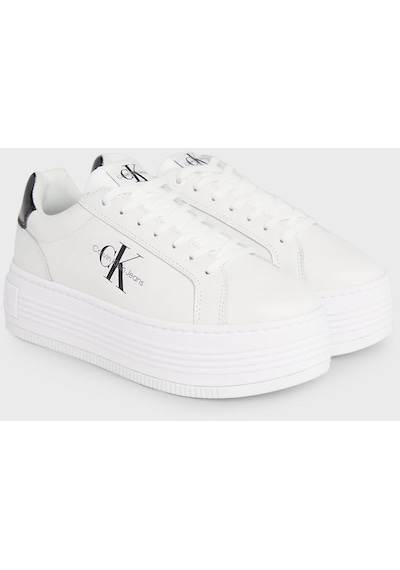 Calvin Klein Kadın Ayakkabı Yw0yw01431 01w Beyaz-siyah Beyaz - Siyah